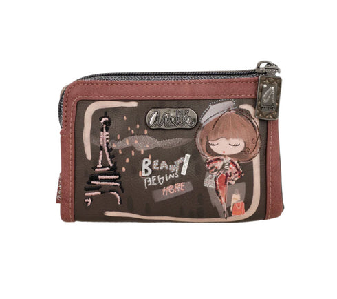 Portofel casual, dama, ANEKKE 41809-912, negru, piele ecologica